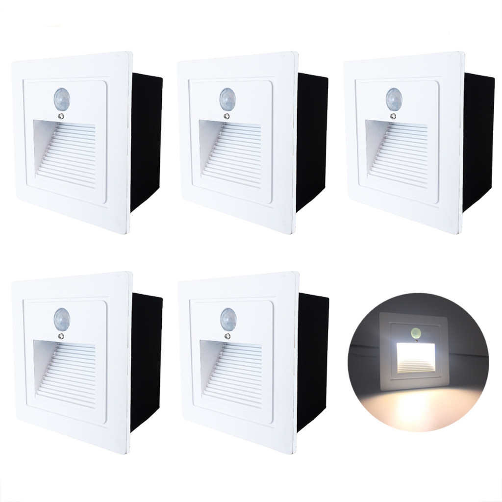 5 balizador Embutido Com Sensor De Presenca Parede Led Lup73