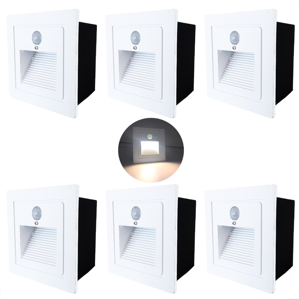 6 balizador Embutir Parede Com Sensor De Presenca Led Lup73