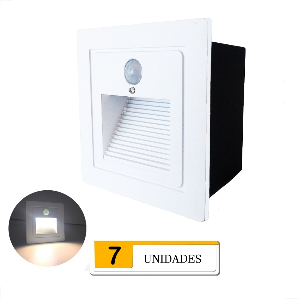 7 balizador Parede Embutido Com Sensor De Presenca Led Lup73