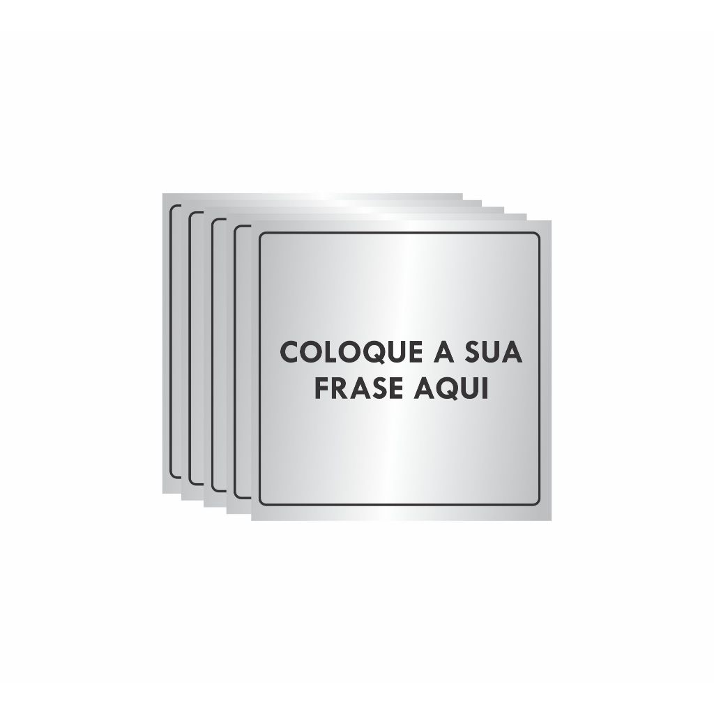 Kit com 5 Placas Indicação Porta ou Parede Alumínio Personalizada 10x10cm