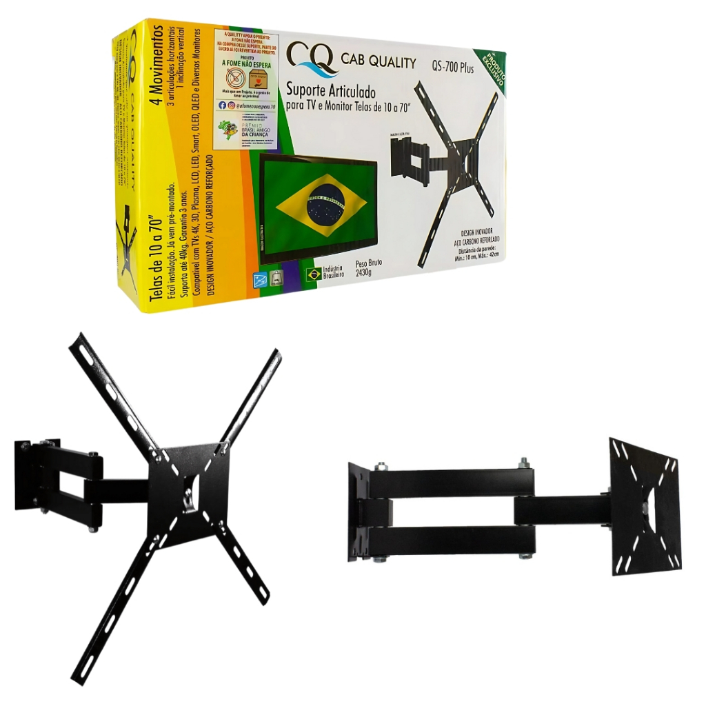 Suporte Articulado com 4 movimentos retrátil para Smart TV 4K LED 60”