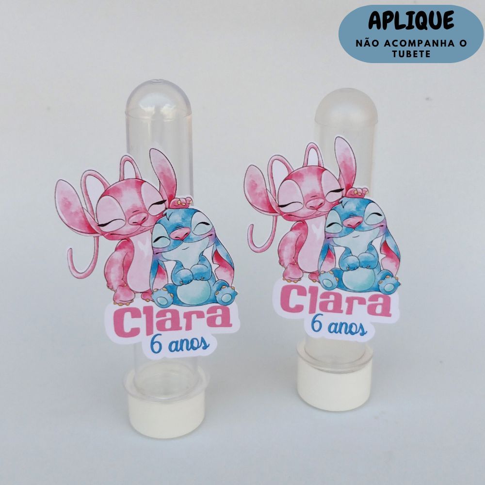 Apliques Personalizados para Tubetes Stitch e Angel/Lembrancinhas/Kit Festa infantil/ Aniversário Stitch e Angel