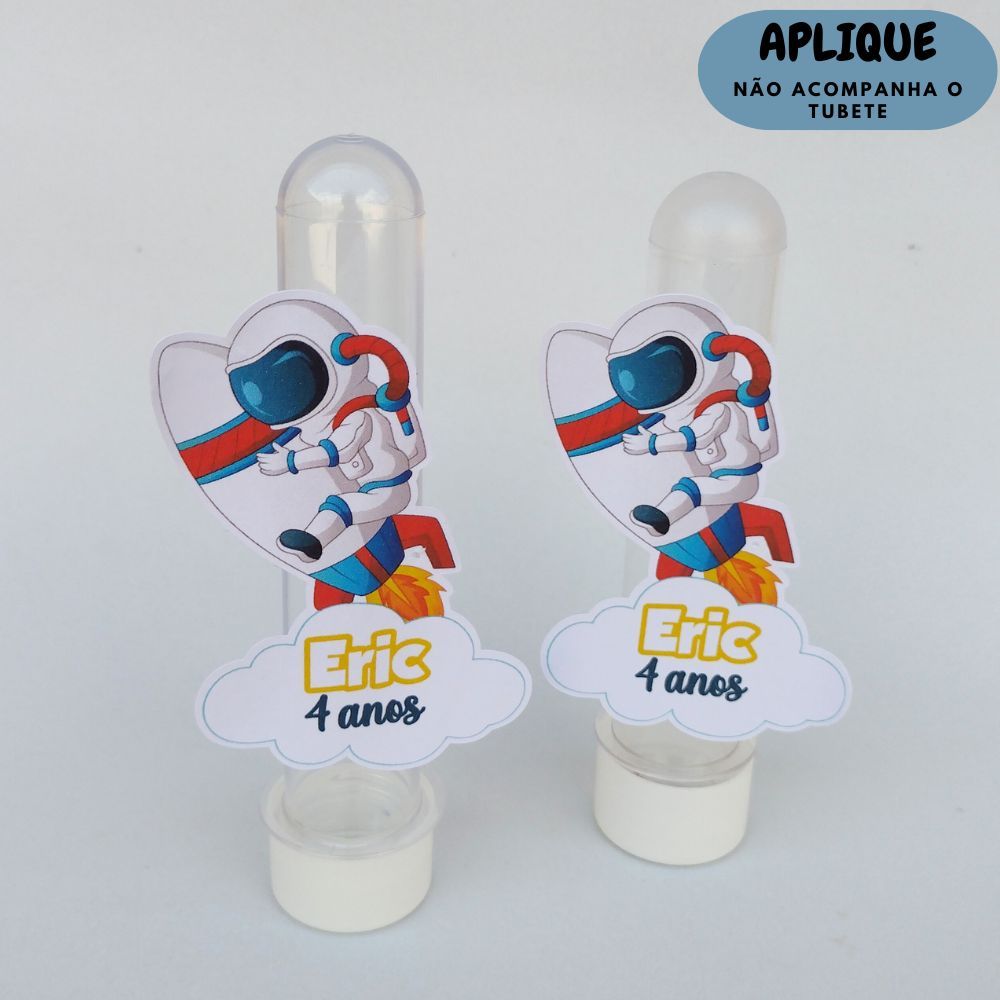 Apliques Personalizados para Tubetes Astronauta / Lembrancinhas / Kit Festa infantil/ Aniversário Astronauta / Papelaria