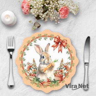 Kit Capa Sousplat Páscoa Coelhos Estampados Organização Mesa Casa Cozinha Multiuso 2/4/6 Peças em Oferta na Shopee