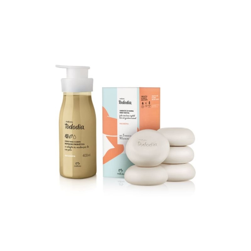 Kit Natura Tododia Macadamia Hidratante 400ml + Caixa de Sabonete