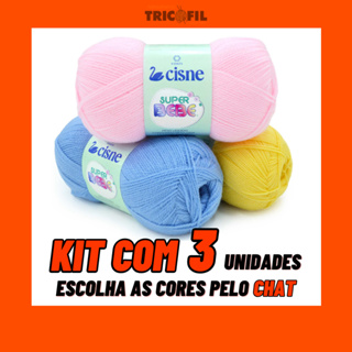 Kit c/3 Lã Fio Super Bebê Cisne - 100g em Oferta na Shopee