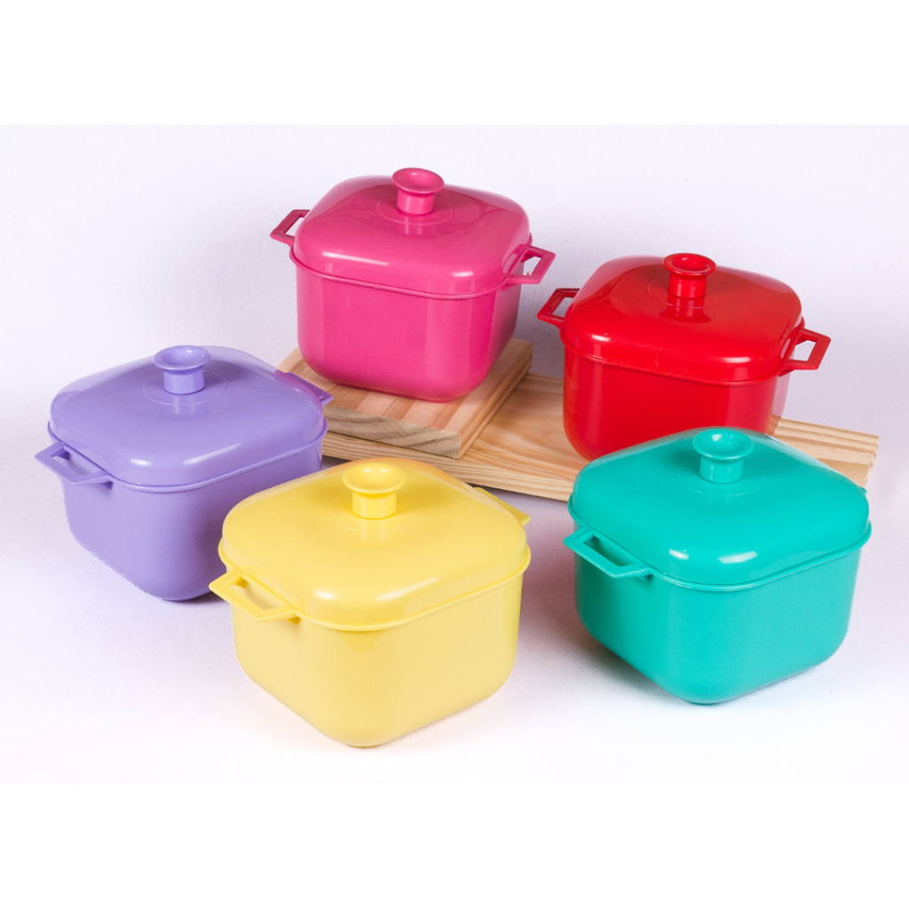 Kit 5 Panela de Microondas Tapoer Vasilhas Original - Caçarola 1,5 Litros - Cores