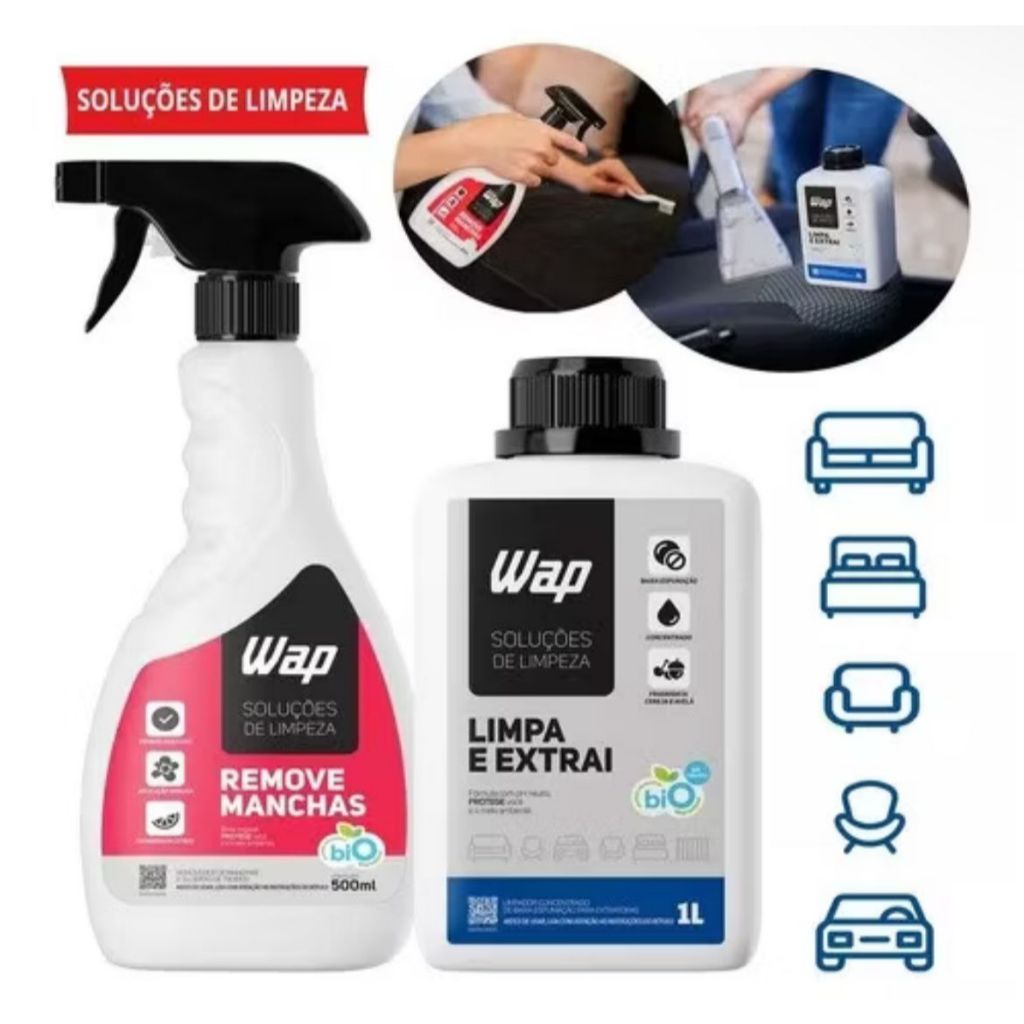 Detergente para extratora e remove manchas Wap Kit