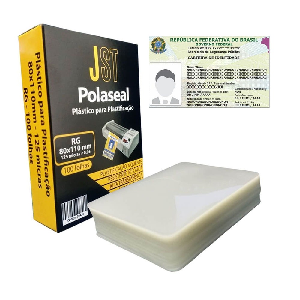 Plástico para Plastificação - RG 80x110mm - 100 Folhas - JST em Oferta na Shopee