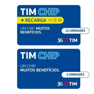 Tim Chip Kit 15 Unidades: 3 Sem Recarga E 12 Com Recarga em Oferta na Shopee