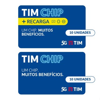 TIM Chip Kit 20 unidades:  10 sem recarga e 10 com recarga em Oferta na Shopee