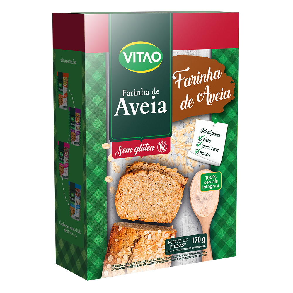 Farinha de Aveia Sem Glúten Vitao 170 g - Fonte De Fibras