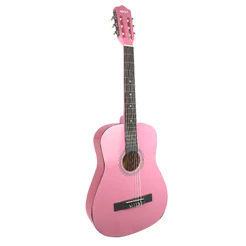 Violão Clássico MXT Nylon 6 Cordas Corpo Tília 18 Trastes Envernizado cores opcionais Rosa Preto Natural