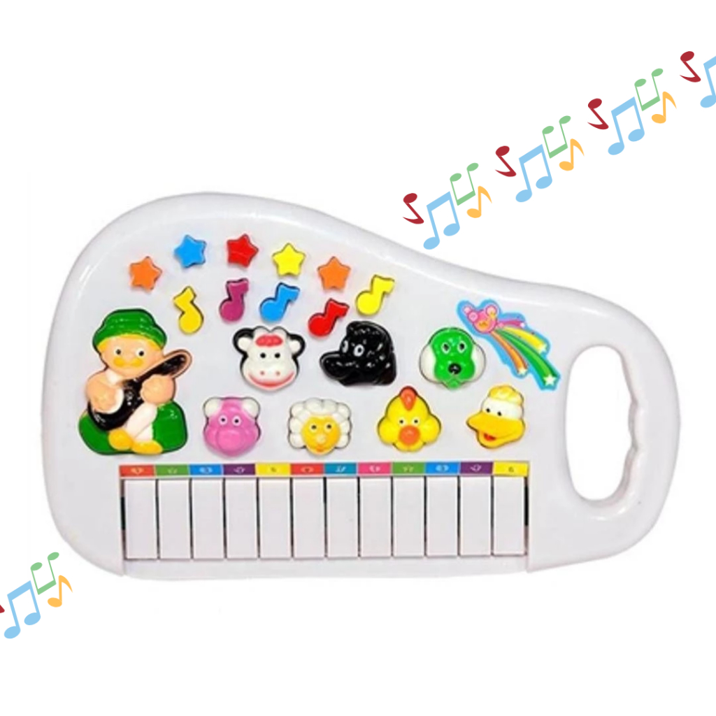 Piano Teclado Animal Musical Animais Brinquedo Crianças Infantil De Soms De Sitio Fazendinha