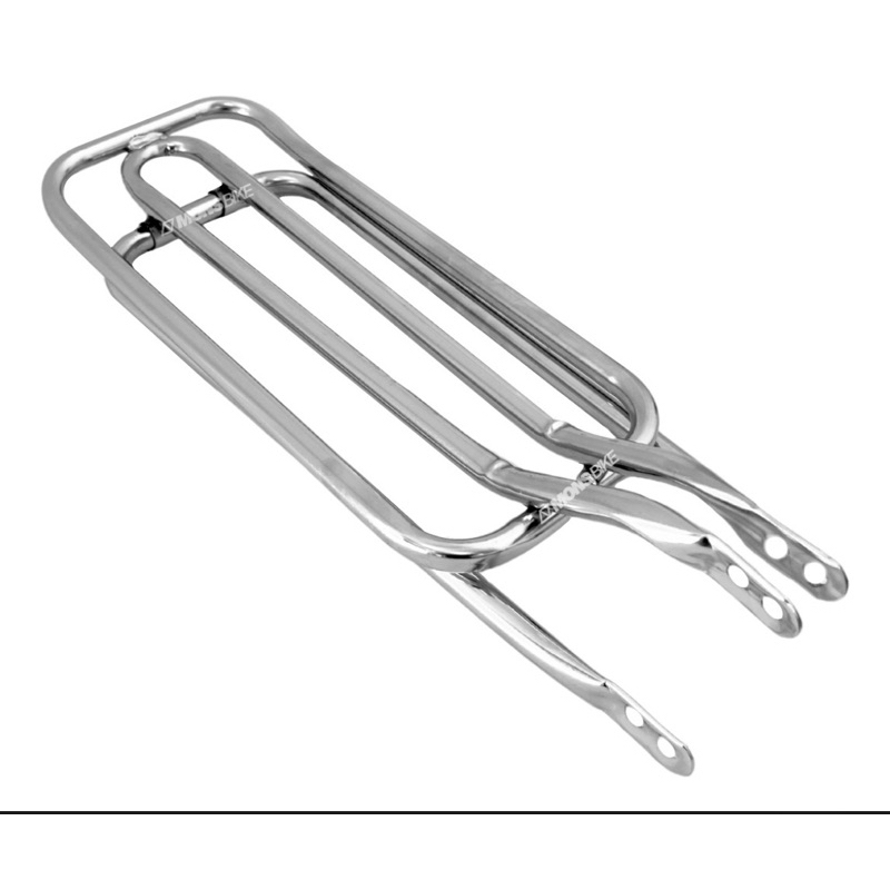 Bagageiro garupa bike tubolar reta reforcada motorizada cromada em Oferta na Shopee