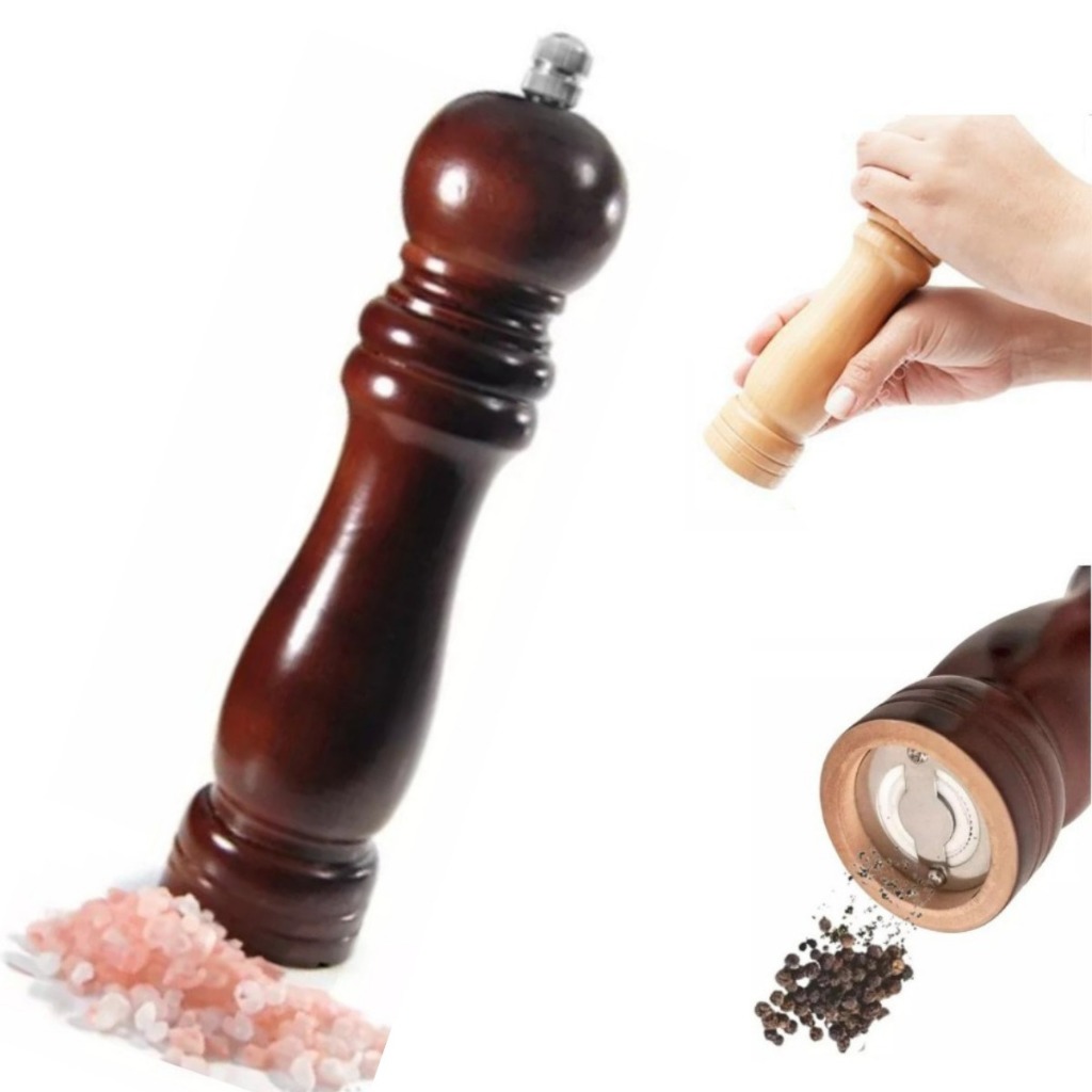 Triturador De Madeira GRANDE 20 CM MOEDOR PIMENTA Lâmina De Cerâmica COZINHA CHURRASQUEIRA MOER SAL
