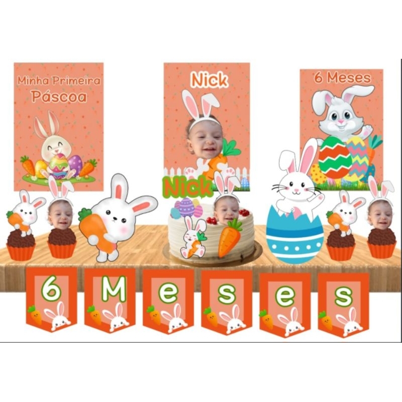 Kit festa Só um bolinho  Páscoa Festa em casa Pascoa em Oferta na Shopee
