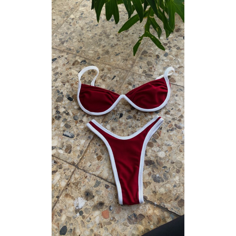 Biquíni Feminino Meia Taça Duas Cores Ribana Asa Delta ou Fio Dental