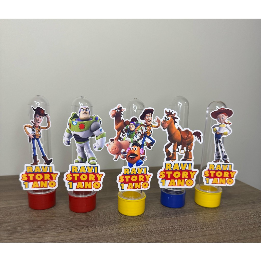 Tubetes + Apliques 3D Personalizado Lembrancinha Festa Aniversário Toy Story