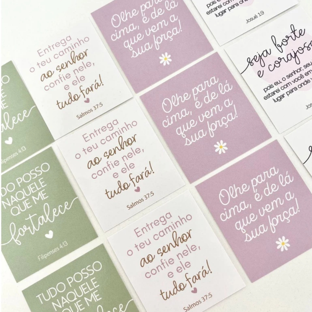 40 a 240 Unidades Mini Cartão com frases evangelicas 4x5cm - ENVIO IMEDIATO em Oferta na Shopee