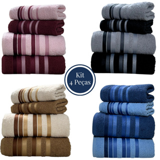 Jogo Toalha de Banho 4 Peças 100% Algodão Grossa Felpuda Super Macia Excelente Absorção New Premier Habitat em Oferta na Shopee
