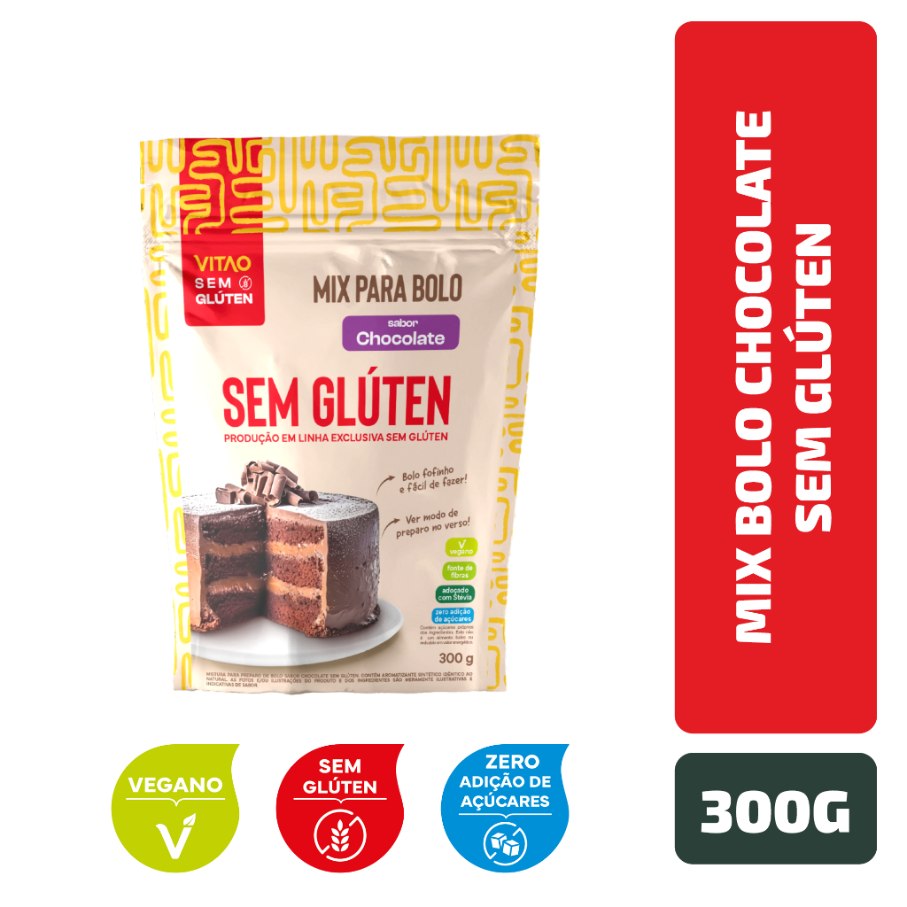 Mix Bolo Chocolate Sem Glúten 300G - Food & Beverages