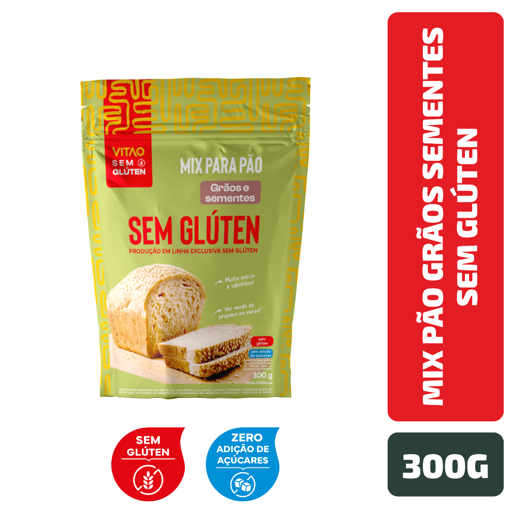 Mix Pão Grãos Sementes Sem Glúten 300 g