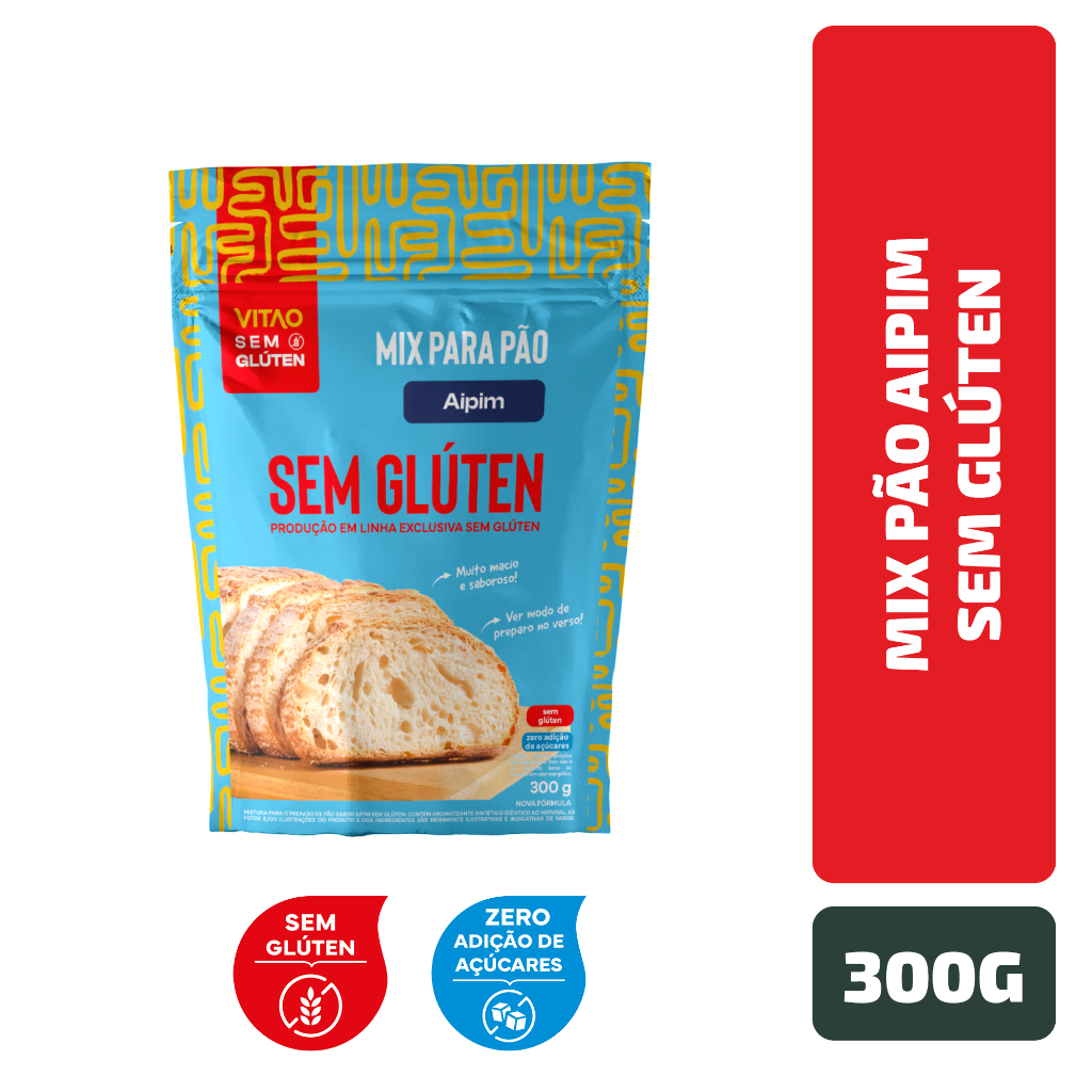 Mix Pão Aipim Sem Glúten 300 g em Oferta na Shopee