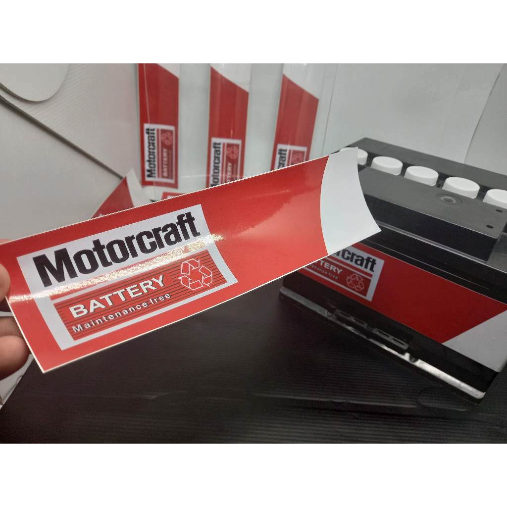 ADESIVO DECORAÇÃO RETRÔ MOTORCRAFT PARA COFRE MOTOR FORD / ADESIVO DA BATERIA