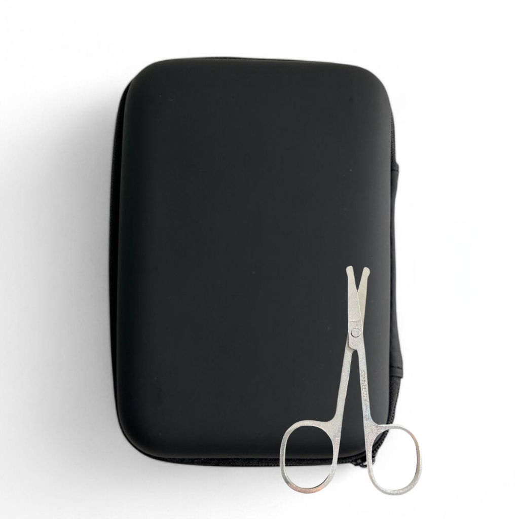 Kit Case + Tesoura Case Estojo Organizador Preto com Zíper e Divisória em Oferta na Shopee