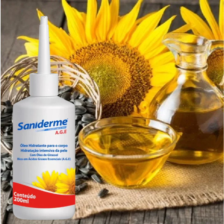 Óleo De Girassol C/age  Saniderme P/curativo 200ml 1 UND