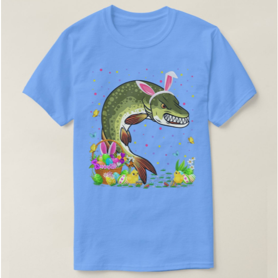 Camiseta Masculina Com Estampa De Páscoa Peixe-Pique Coelho Ovo Caça Páscoa Tecido Premium 100% Algodão