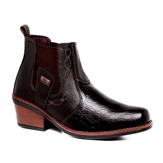 Bota de Couro Legitimo Estampa Croco Country em Oferta na Shopee
