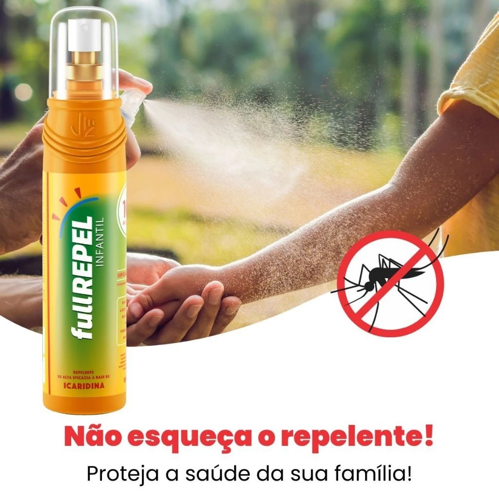 Repelente Antidengue Infantil Fullrepel Icaridina Mosquito 100mL proteção por 10 horas 1UND