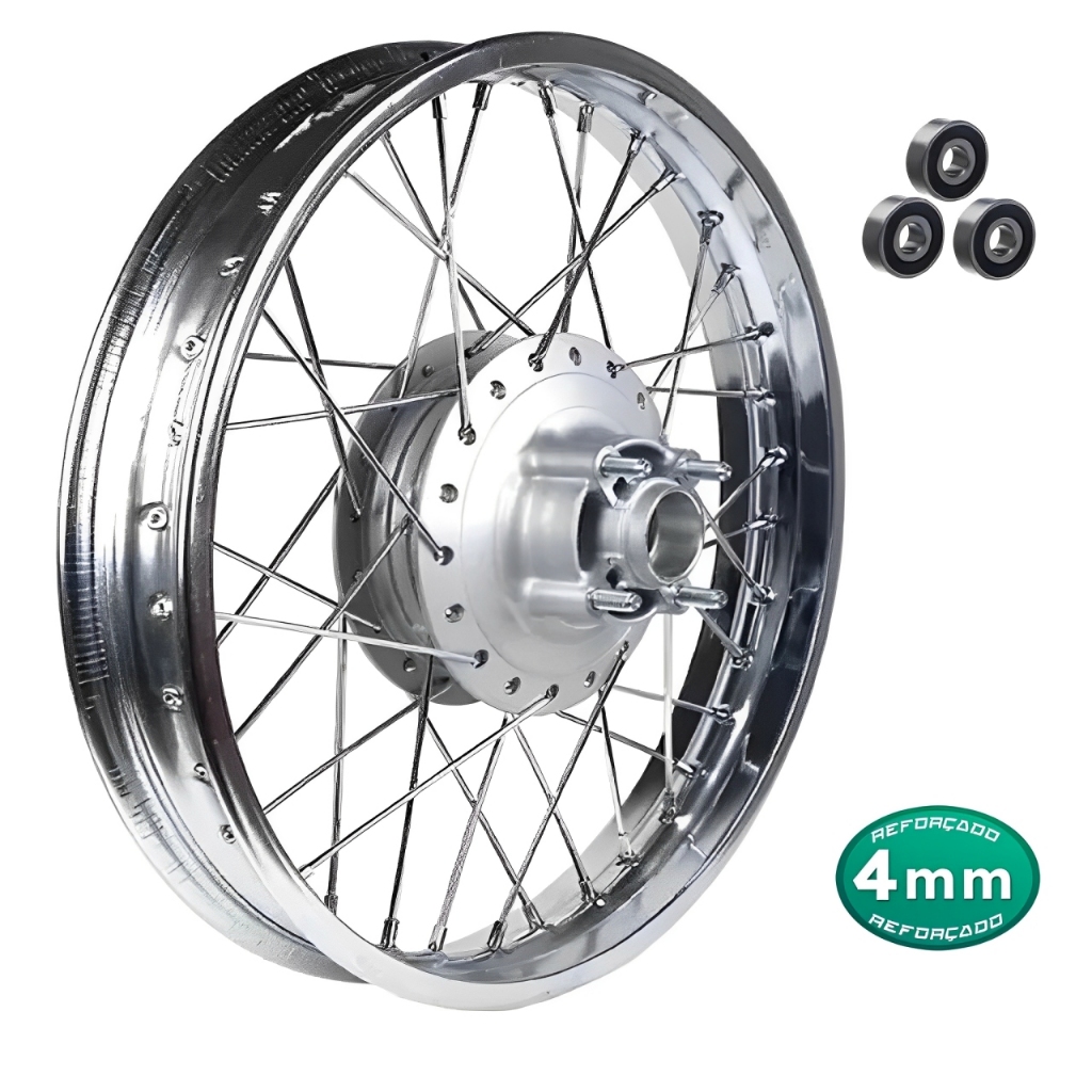 Roda Traseira Raio 4mm Fan 125 2009 Á 2022 Com Rolamento