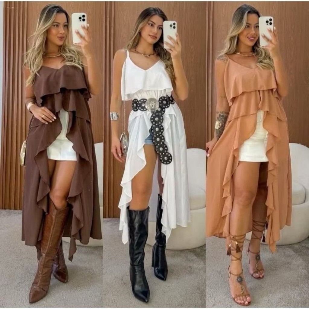 Bata Tunica Feminina Boho Casual Chic Elegante Moda Blogueira Blusa Tendência Mullet Verão Gringa