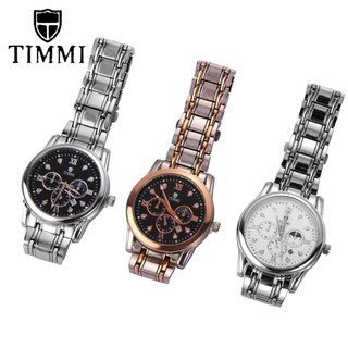 TIMMI+Caixa Relógio Masculino De Moda Casual Com Calendário De Quartzo E Pulseira De Aço Inoxidável Original