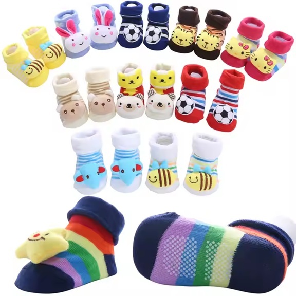 Meia 3D Pantufa Bebe Infantil Solado Antiderrapante com Bichinho Desenho em Oferta na Shopee