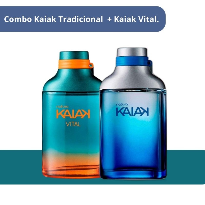 Combo Perfume Natura Kaiak Vital e Kaiak Tradicional Masculino 100ml cada Perfume Kaiak Original Perfume Masculino Natur