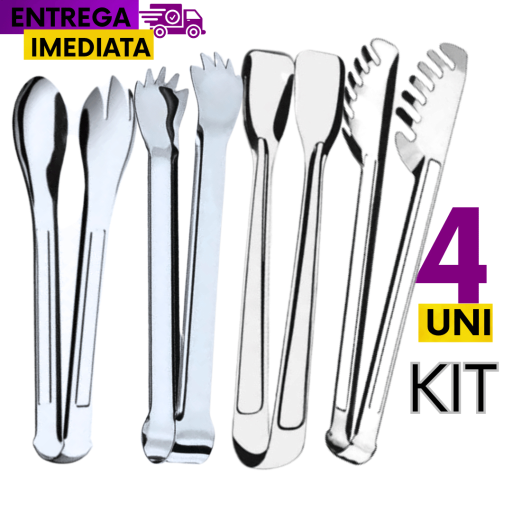 Conjunto Pascoa 04 Pegadores Linha Premium Utilidades Pegador de Massa Churrasco Salada Petiscos