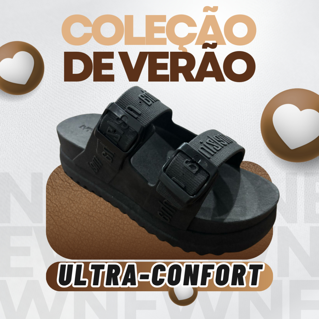 Chinelo Papete Mell Slide Lançamento Inovador Leve Maciez Conforto Verão