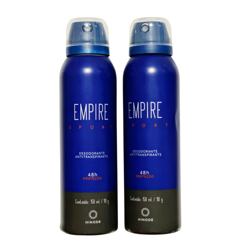 Desodorante Aerossol Antitranspirante Hinode Empire Sport 150ml kit 2 unidades