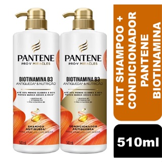 Kit Shampoo e Condicionador Pantene Pro-V Miracles Biotinamina B3 510ml em Oferta na Shopee