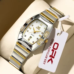 OPK Relógio Feminino Brilhante Dourado Luxo Orient Original A Prova D água Formal 8169