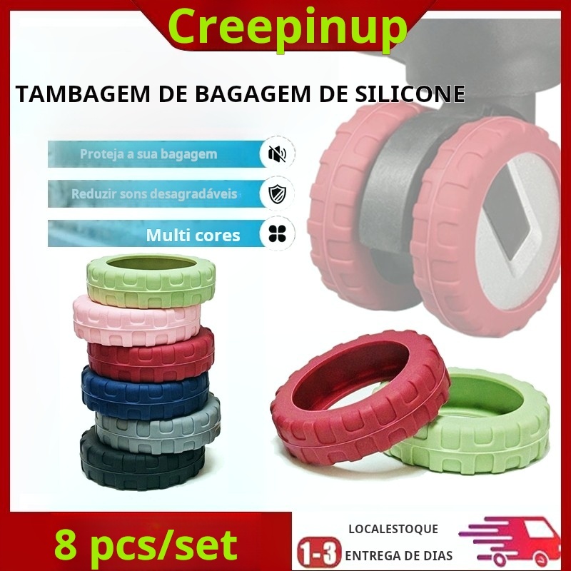 Protetor De Roda De Bagagem De Silicone 8 Peças, Redução De Ruído, Mala De Viagem, Capa De...