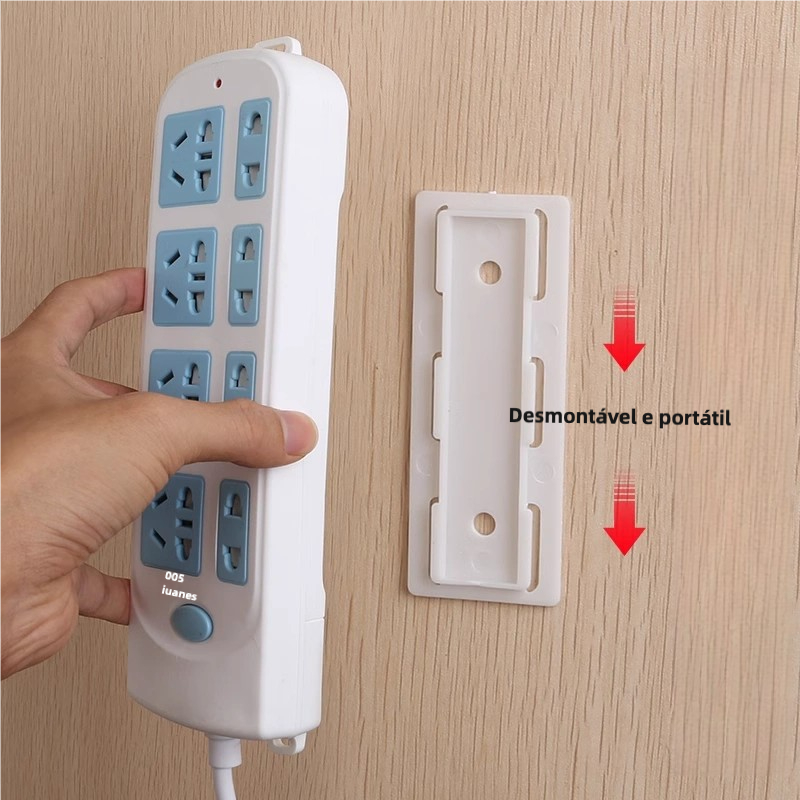 Suporte p/ Extensão Fixar Filtro de Linha e Objetos Diversos/Household Auto-Adesivo Plugue Fixer Broca Livre em Oferta na Shopee