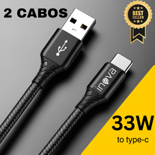 KIT 2 CABOS TIPO-C ULTRA RÁPIDO xiaomi/samsung/motorola original inova em Oferta na Shopee