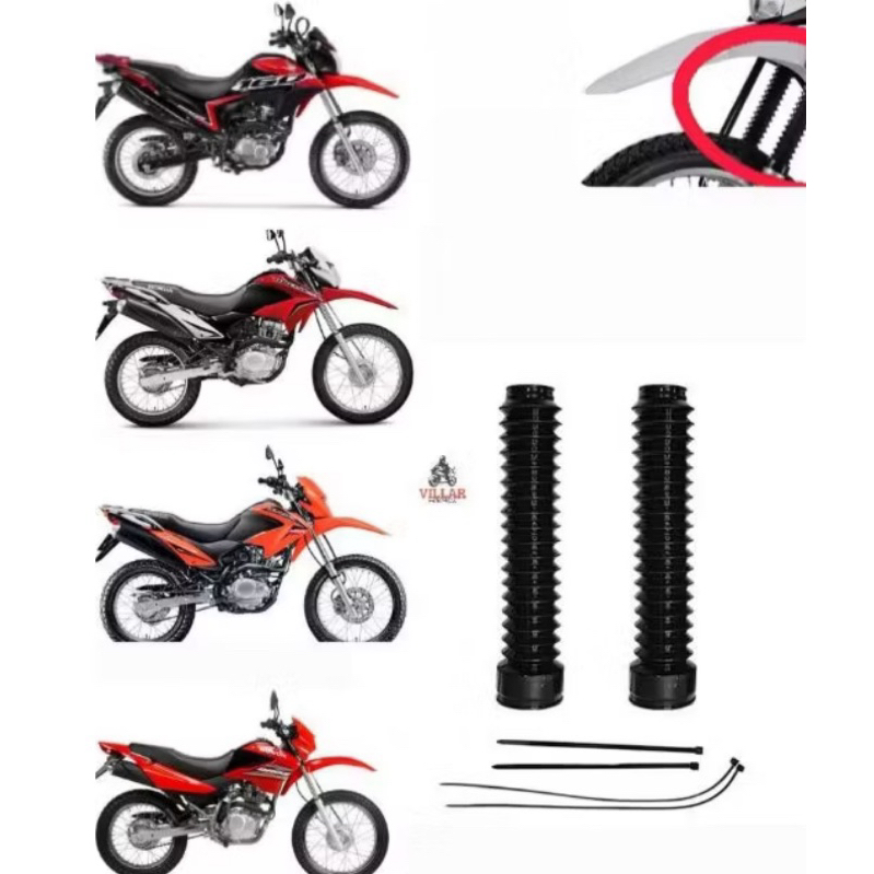 SANFONA BENGALA FINA 18d NXR BROS 125 150 160 ATÉ 2021 XRE 190 MODELO DA BROS NOVA em Oferta na Shopee