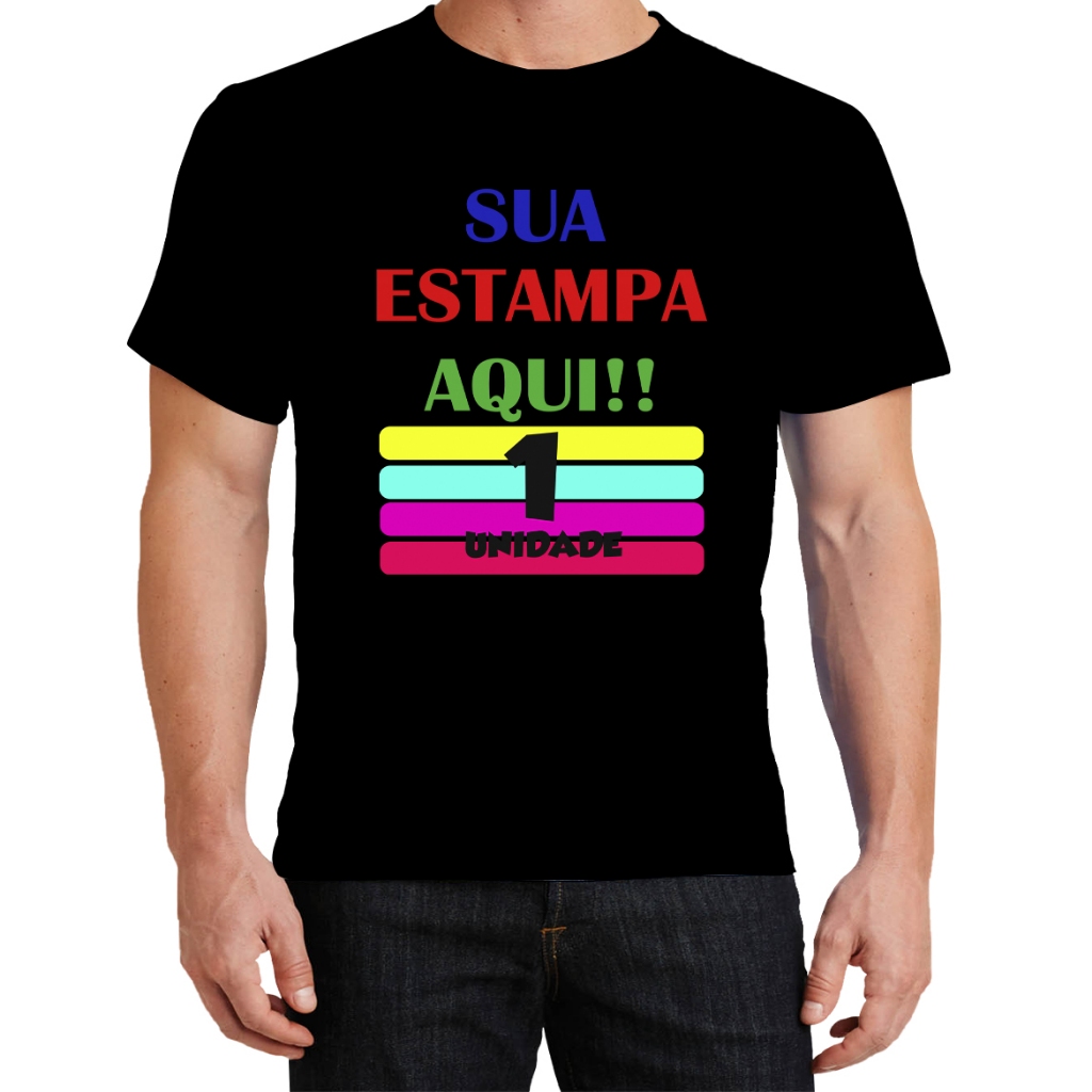 Camiseta Personalizada Sua Estampa Aqui Logo 100% Algodão