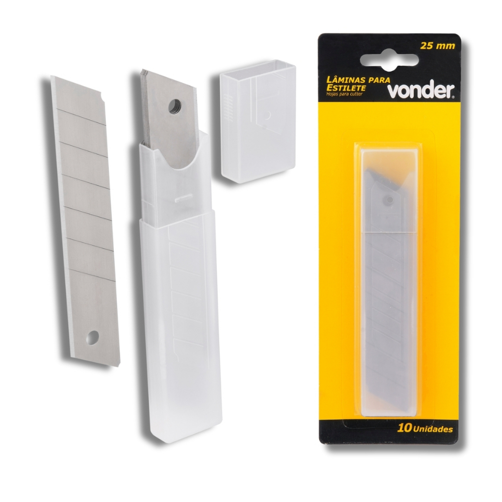 Kit 10 Lâminas Para Estilete De 25mm Vonder